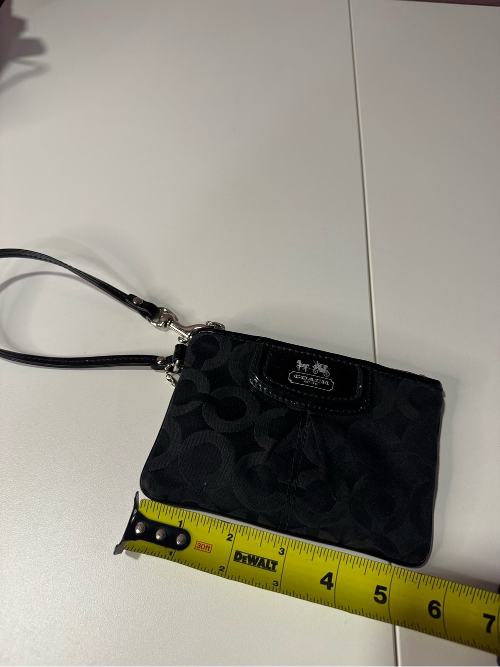 Coach Black Signature Wristlet Clutch